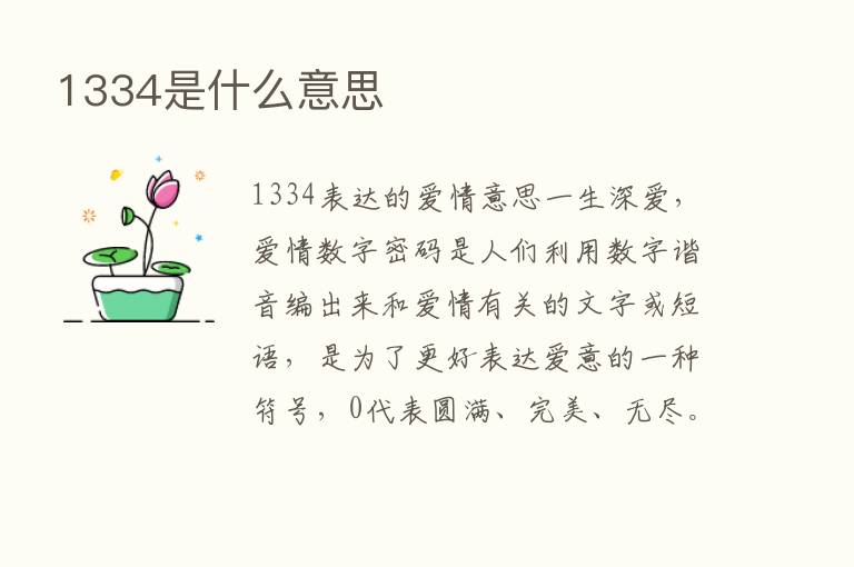 1334是什么意思