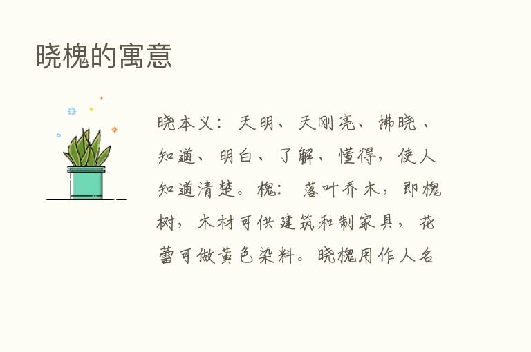 晓槐的寓意