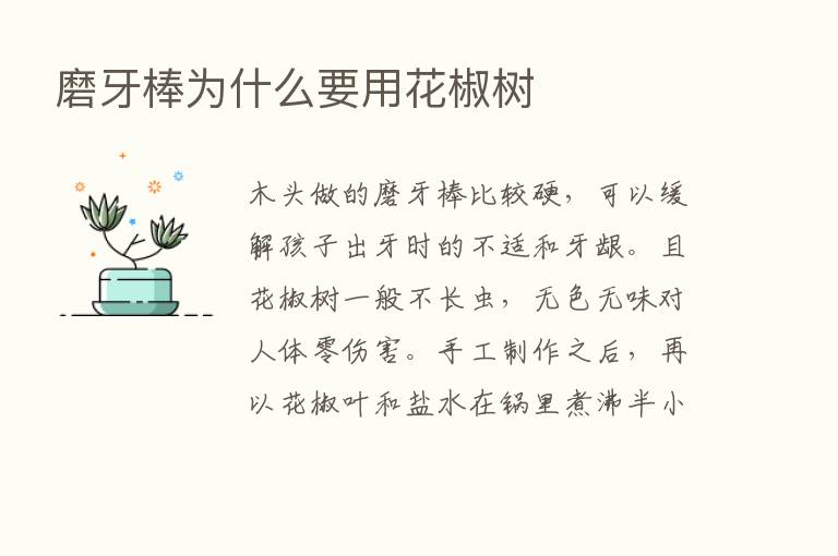 磨牙棒为什么要用花椒树