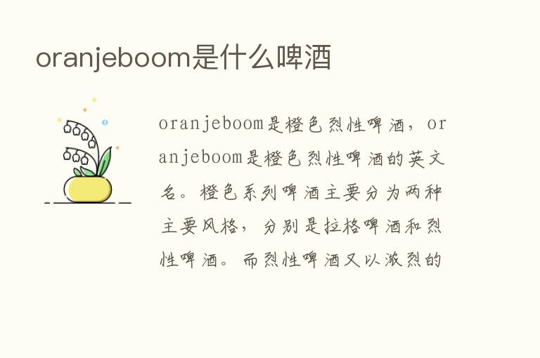 oranjeboom是什么啤酒