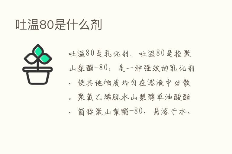 吐温80是什么剂