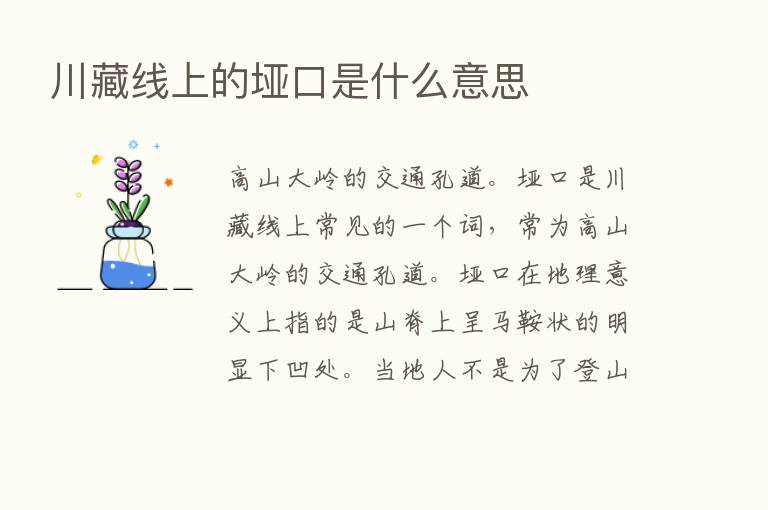 川藏线上的垭口是什么意思