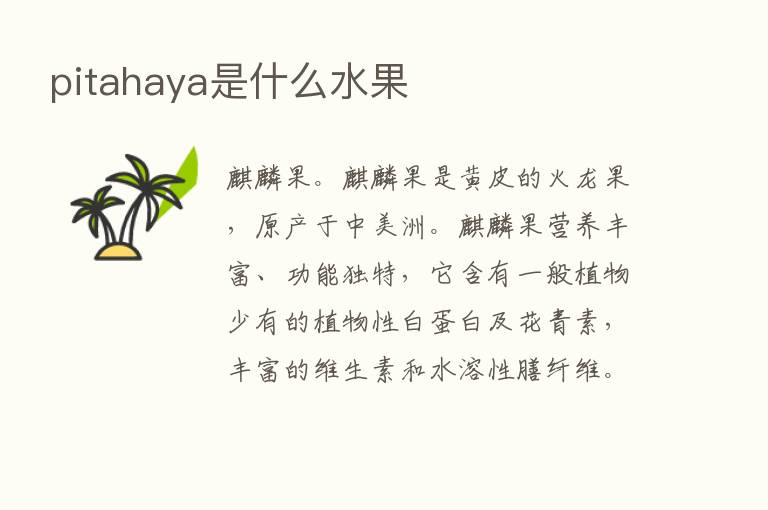 pitahaya是什么水果