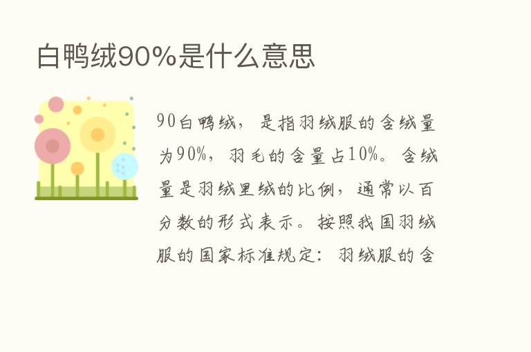 白鸭绒90%是什么意思