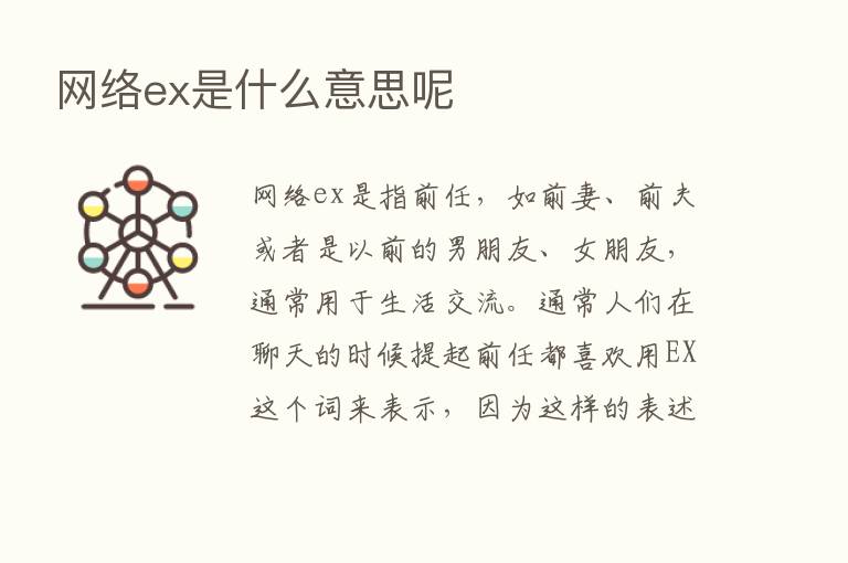 网络ex是什么意思呢