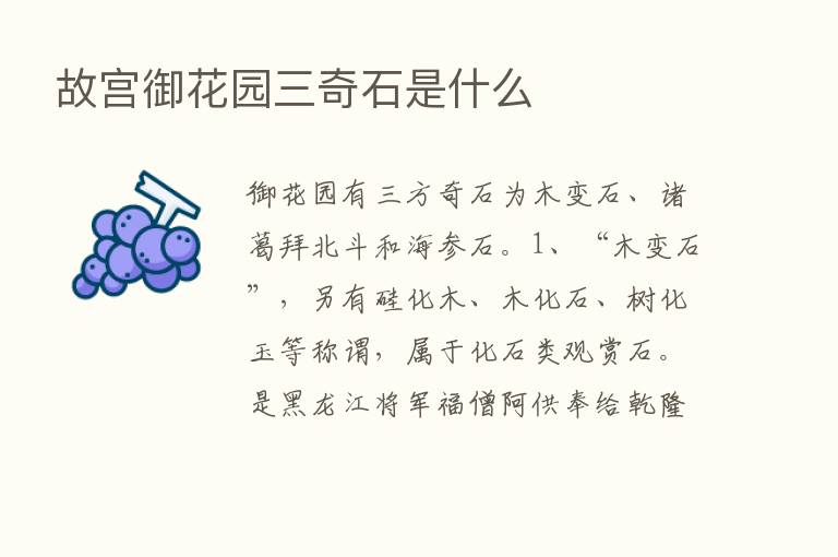 故宫御花园三奇石是什么