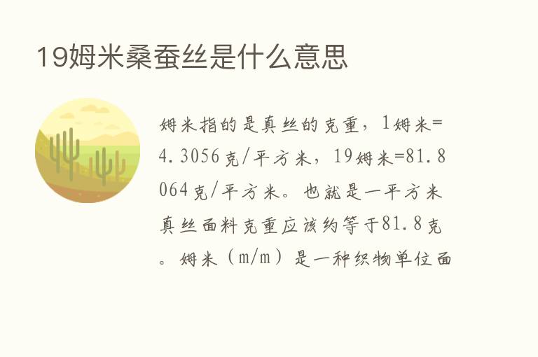 19姆米桑蚕丝是什么意思