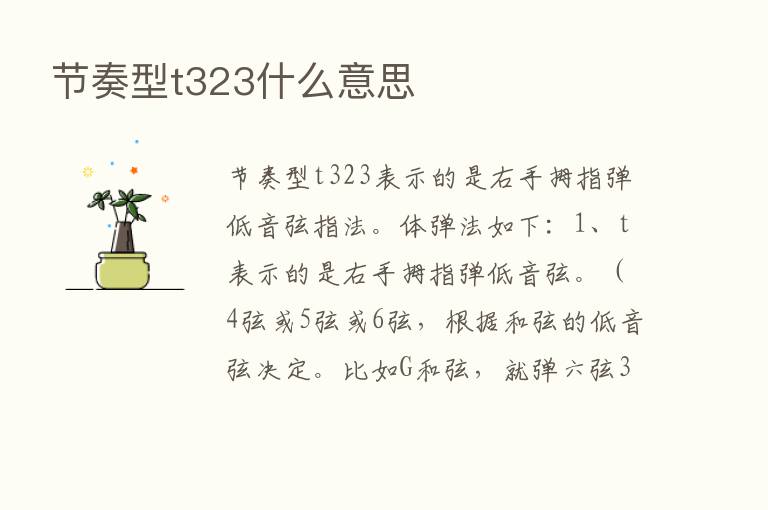 节奏型t323什么意思