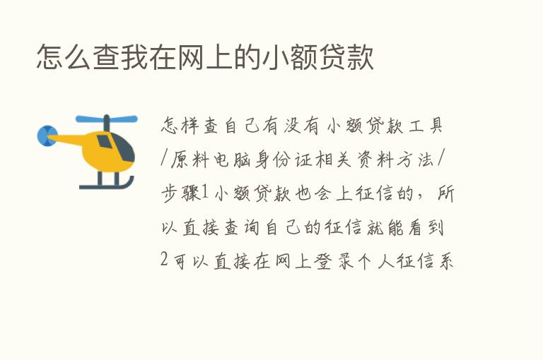 怎么查我在网上的小额贷款