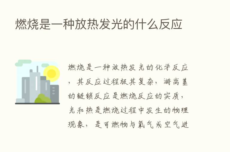 燃烧是一种放热发光的什么反应