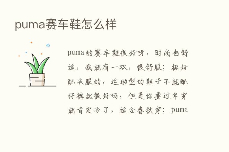 puma赛车鞋怎么样