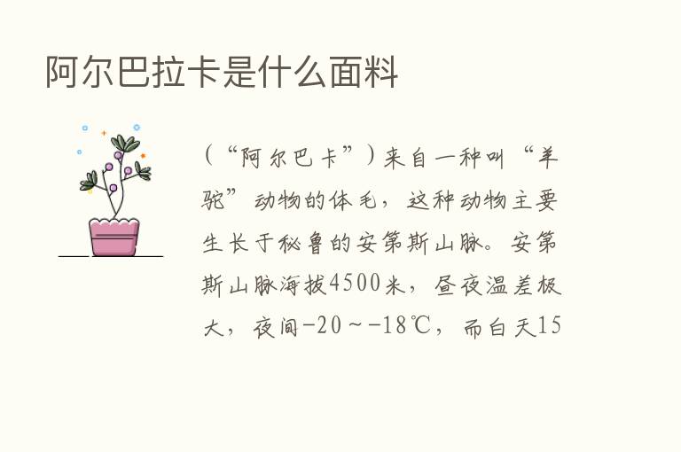 阿尔巴拉卡是什么面料