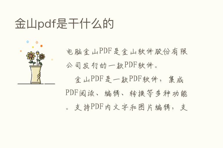 金山pdf是干什么的