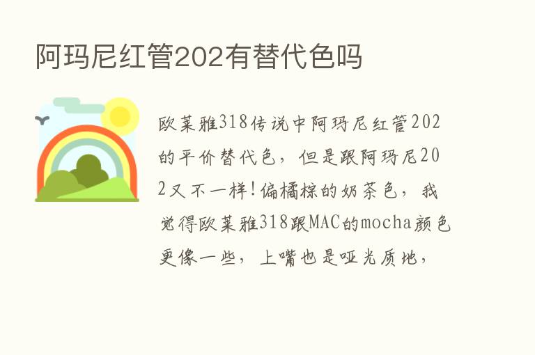 阿玛尼红管202有替代色吗