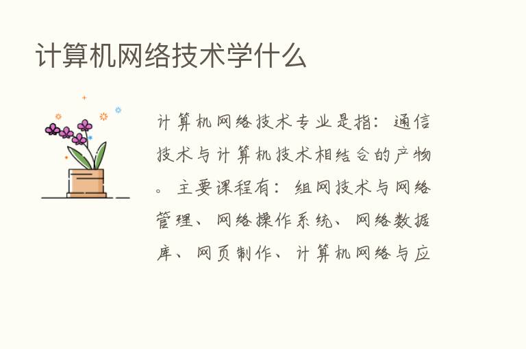 计算机网络技术学什么