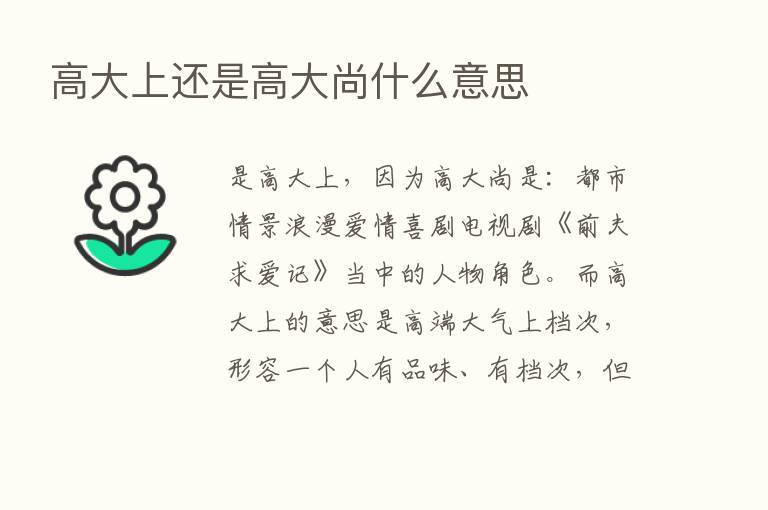 高大上还是高大尚什么意思