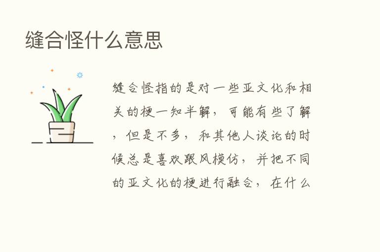 缝合怪什么意思