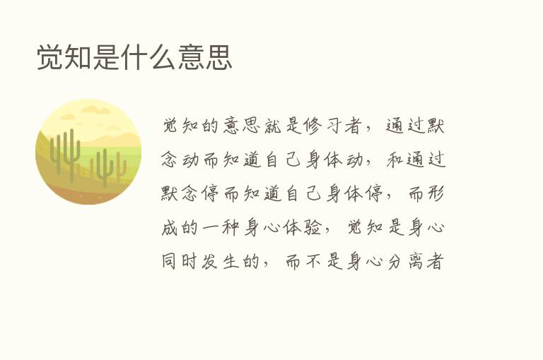 觉知是什么意思