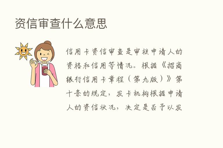 资信审查什么意思