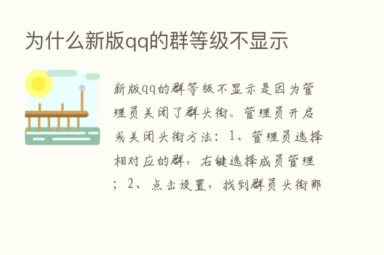 为什么新版qq的群等级不显示