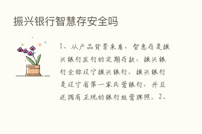 振兴银行智慧存安全吗