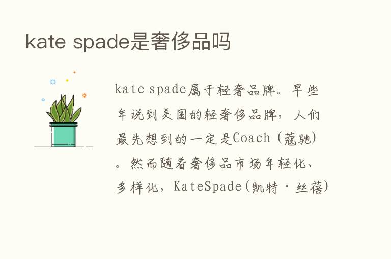 kate spade是奢侈品吗