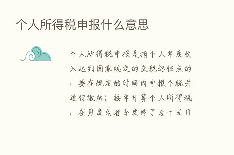 个人所得税申报什么意思