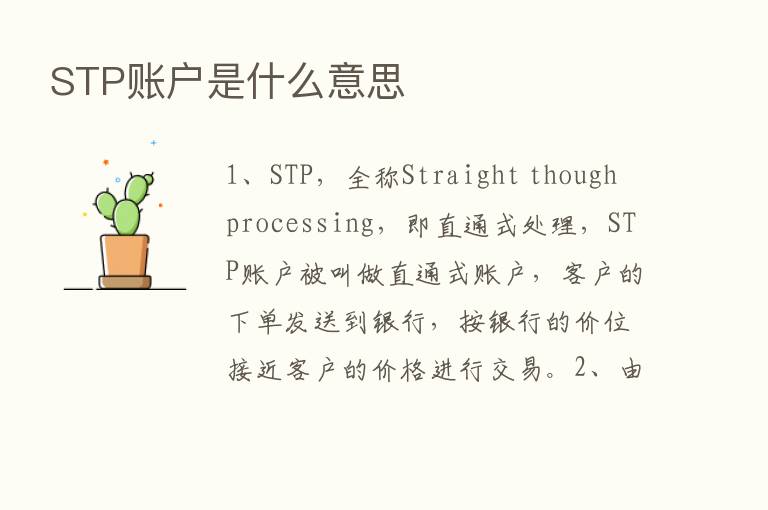 STP账户是什么意思