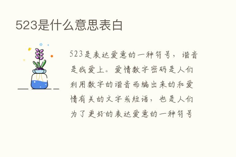 523是什么意思表白