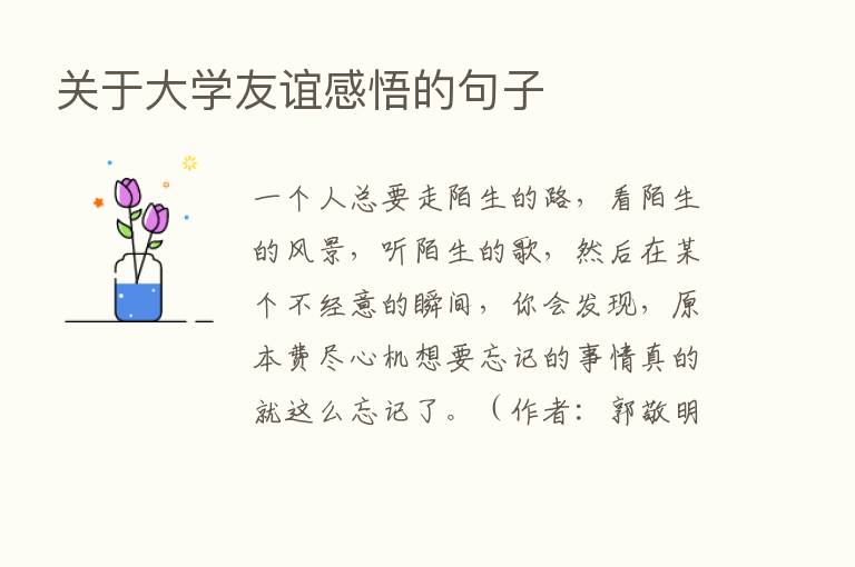 关于大学友谊感悟的句子