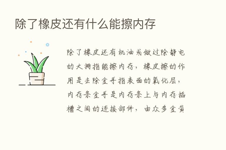 除了橡皮还有什么能擦内存