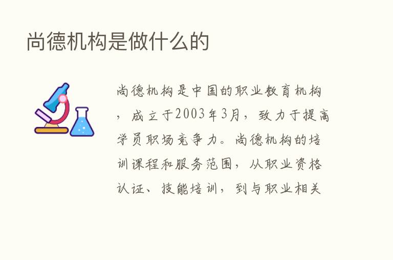 尚德机构是做什么的