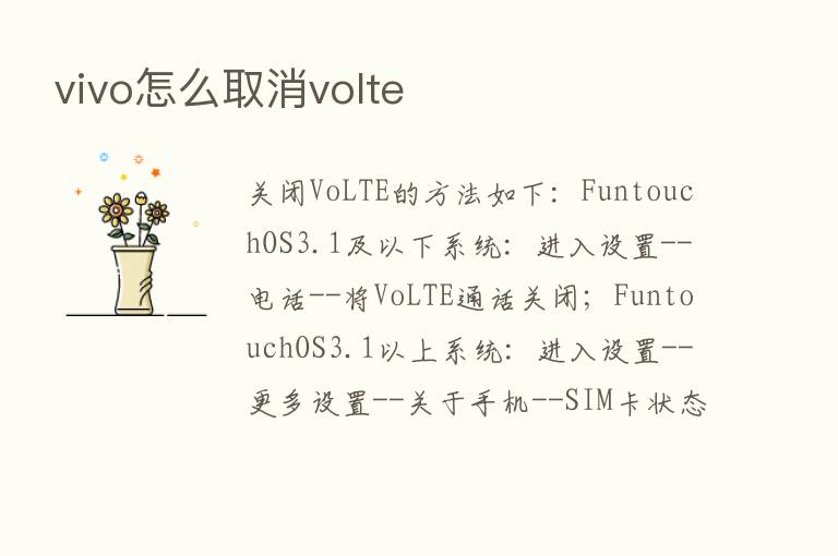 vivo怎么取消volte