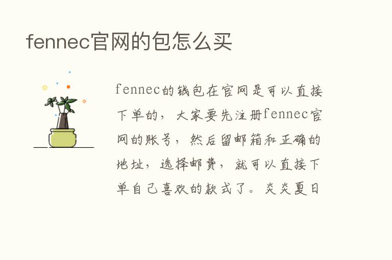 fennec官网的包怎么买