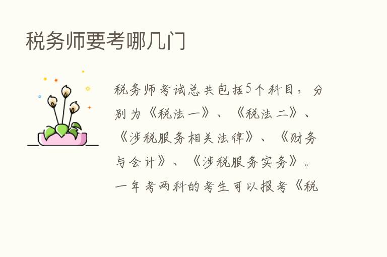 税务师要考哪几门