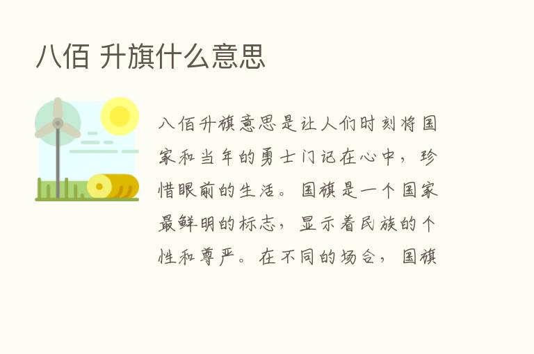 八佰 升旗什么意思