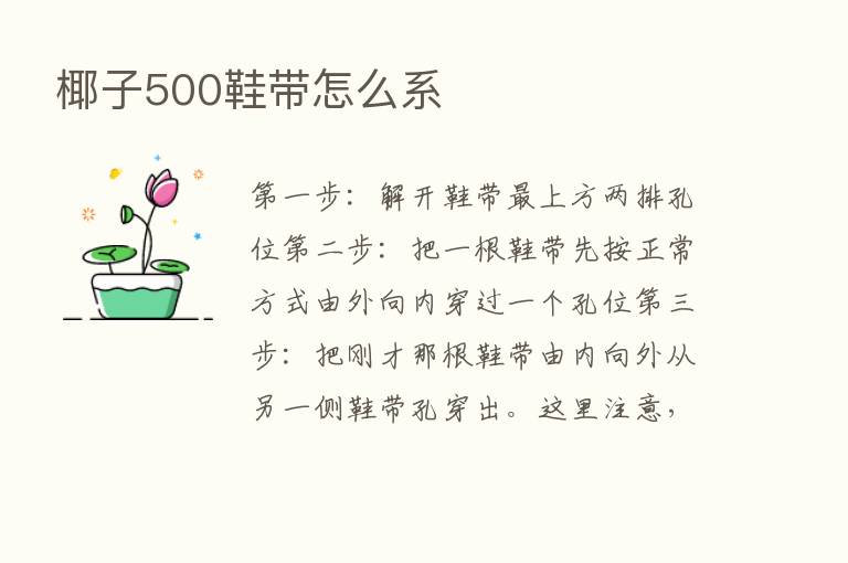 椰子500鞋带怎么系