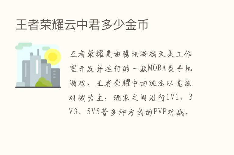 王者      云中君多少金币