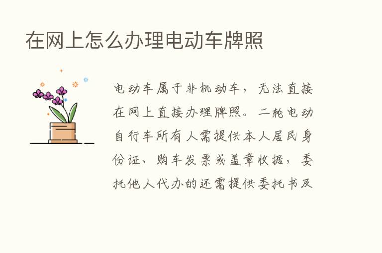 在网上怎么办理电动车牌照