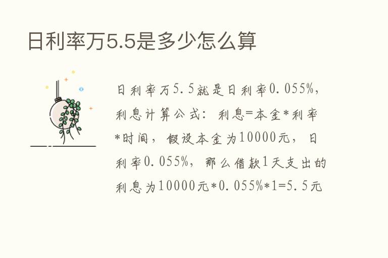 日利率万5.5是多少怎么算