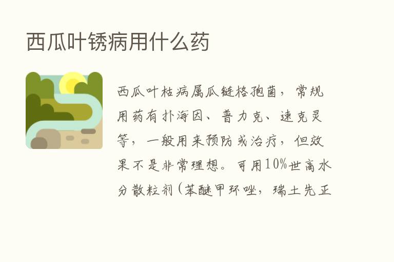 西瓜叶锈病用什么药