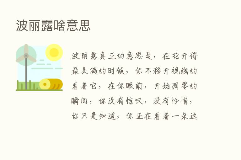 波丽露啥意思