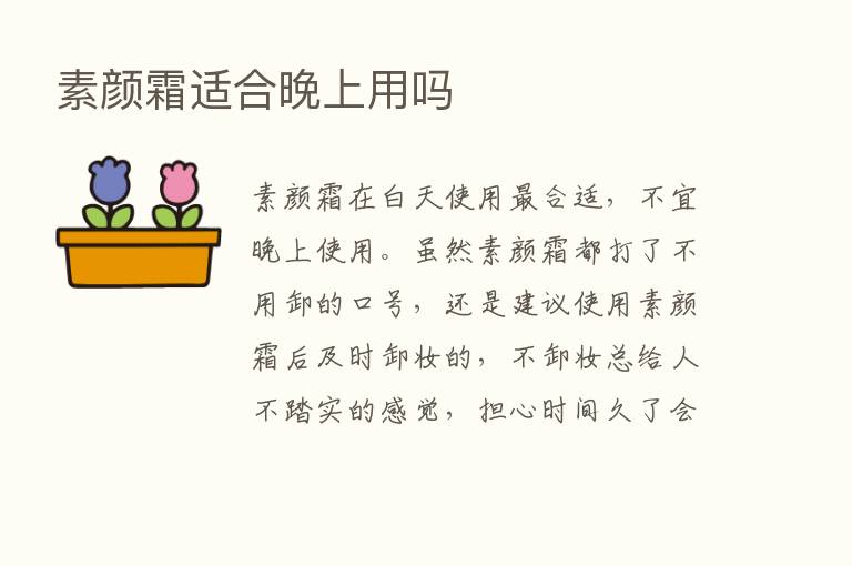 素颜霜适合晚上用吗