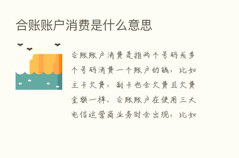 合账账户消费是什么意思