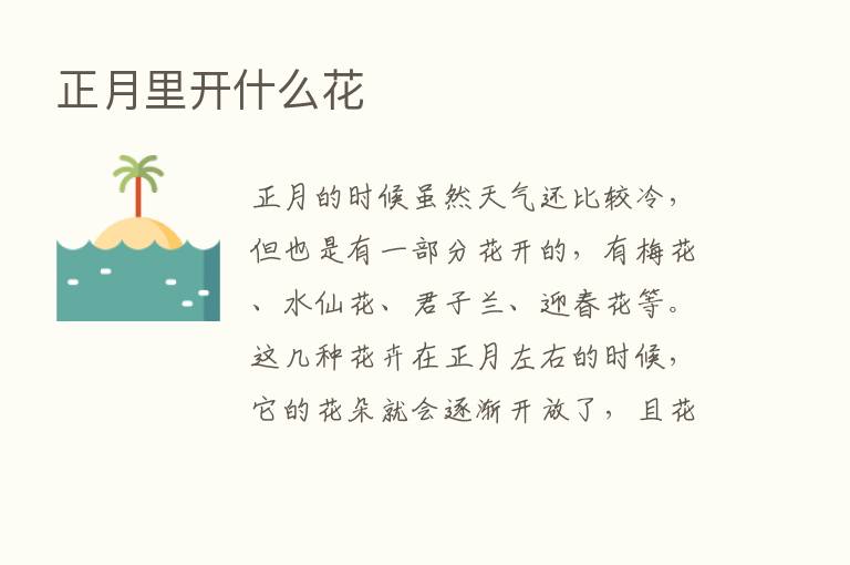 正月里开什么花