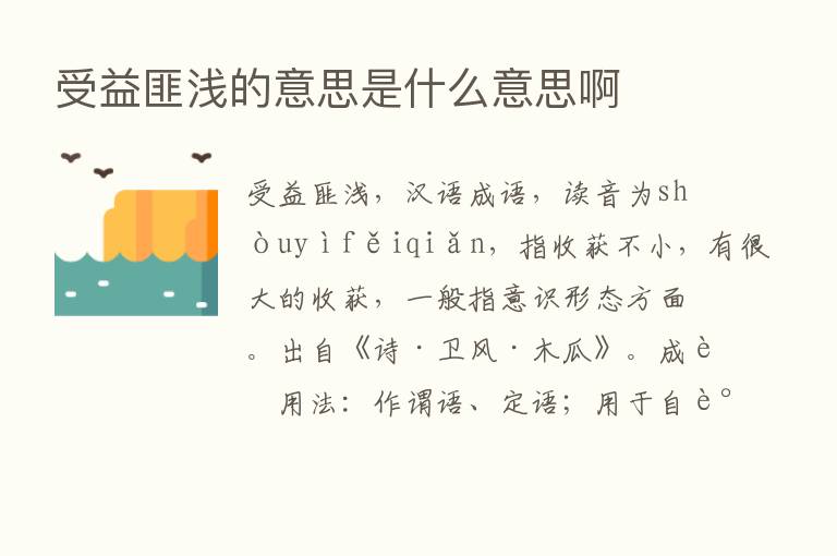 受益匪浅的意思是什么意思啊