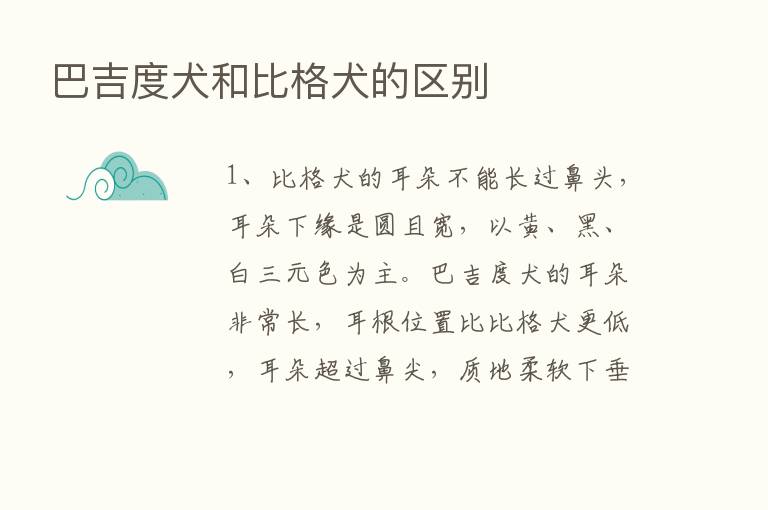 巴吉度犬和比格犬的区别