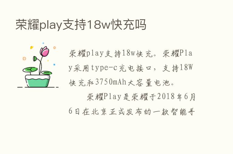       play支持18w快充吗