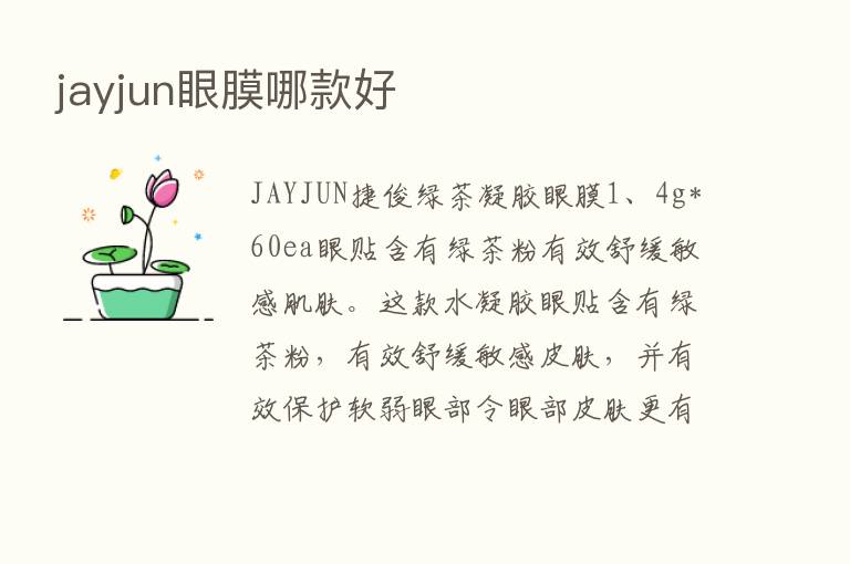 jayjun眼膜哪款好