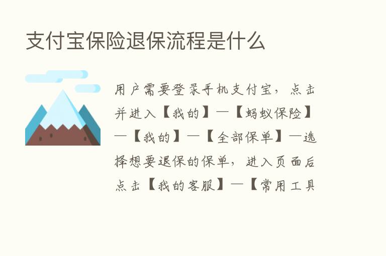 支付宝      退保流程是什么